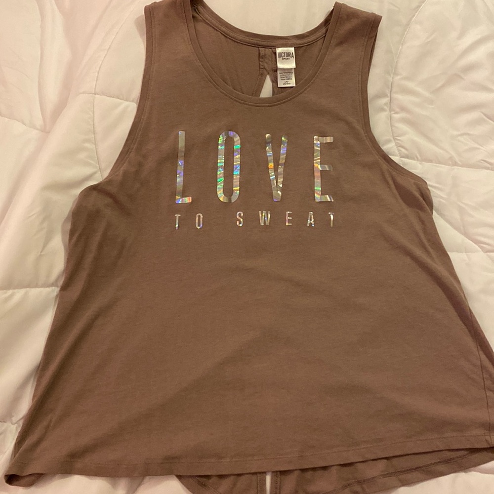 Victoria secret top size large new worn once purple gray color.